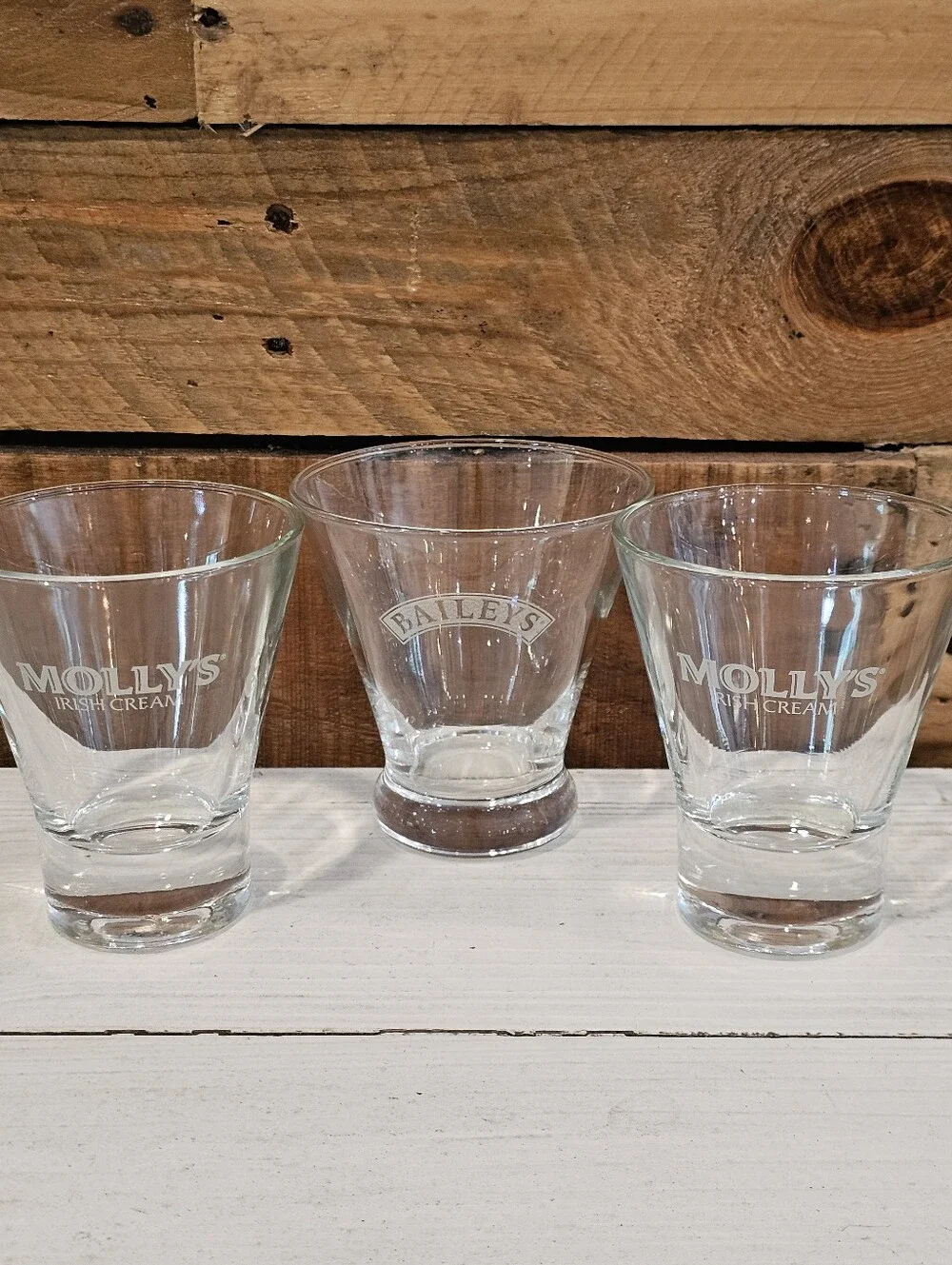 Set Of 3 Vintage 90's/00's Irish Cream Glasses (Baileys & Molly's)